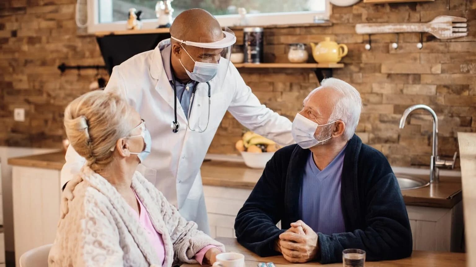 Doctor providing home care